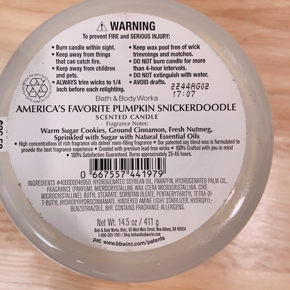 Bath and Body Works Pumpkin snickerdoodle candle - Picture 8 of 8